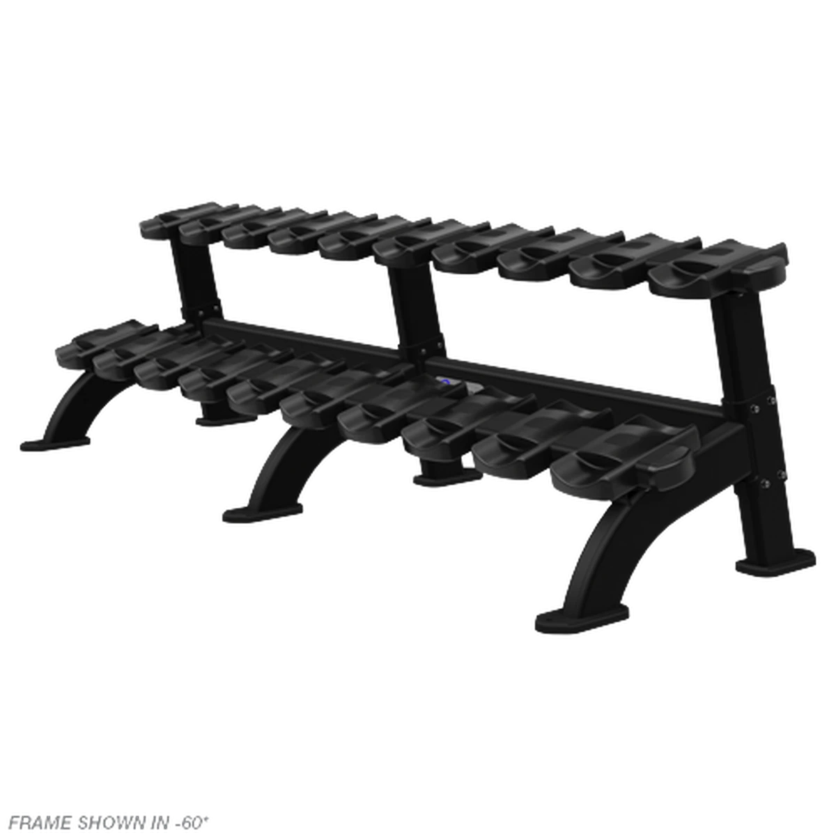 Black Nautilus two-tier commercial dumbbell rack