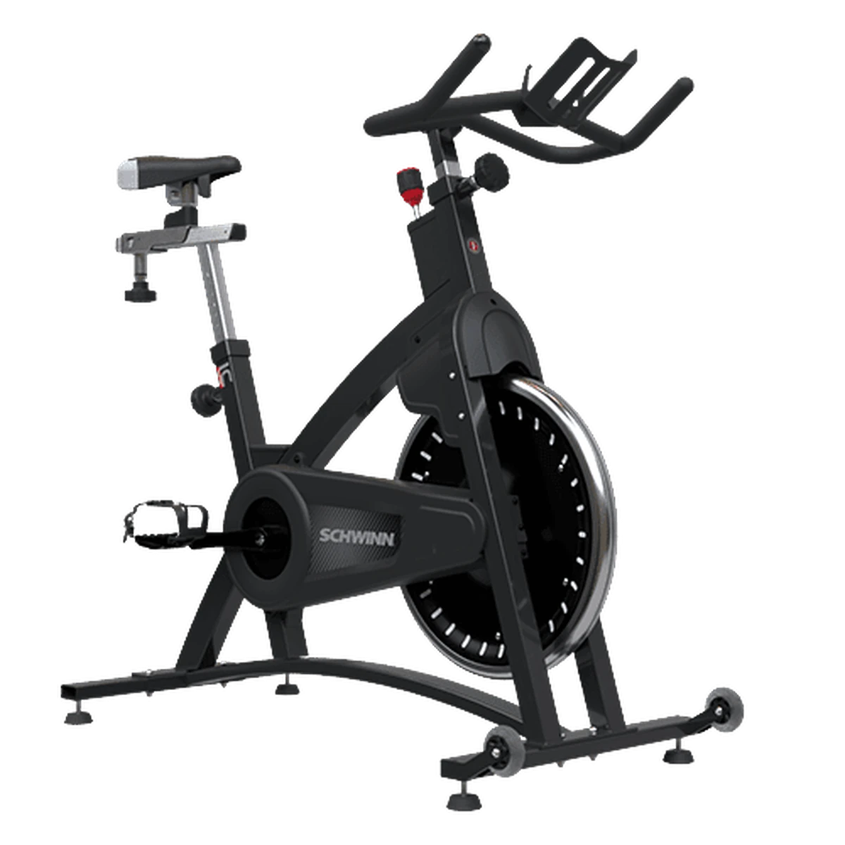 Black Schwinn IC Classic indoor cycling bike with a chain drive
