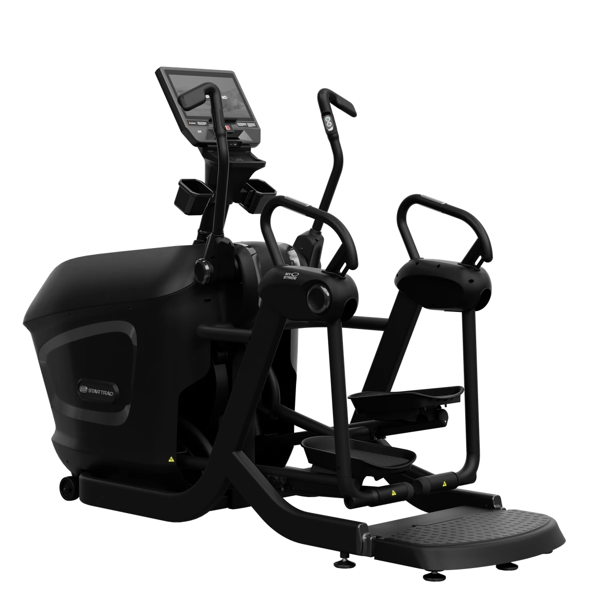 Black Star Trac 8 Series VersaStrider adaptive elliptical with a touchscreen console