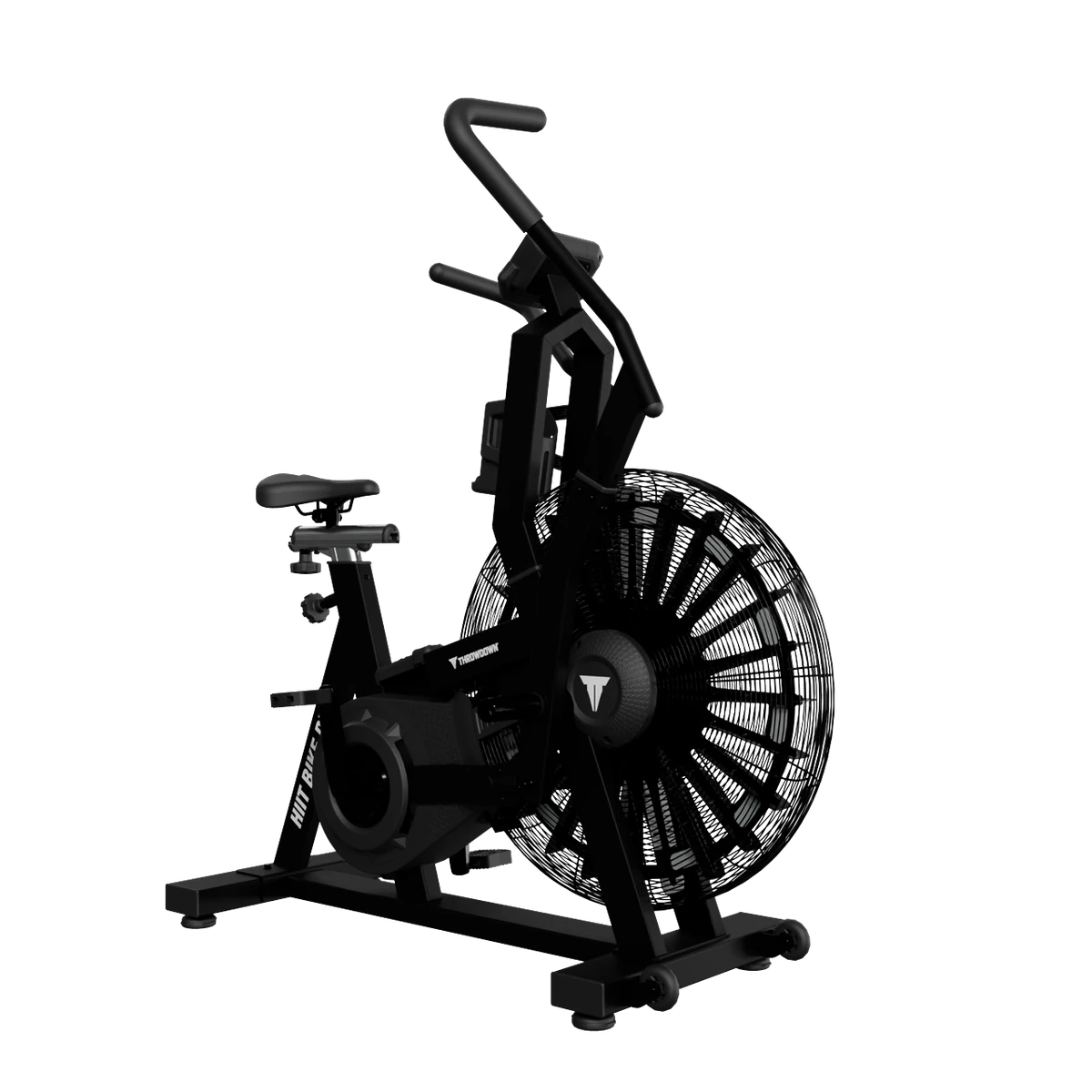 Black Throwdown HIIT Bike Pro with push-pull arm handles and a console