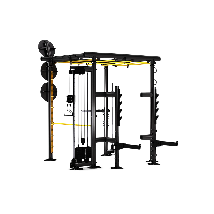 A GYM80 Ironqube M+ multi-station functional training cube