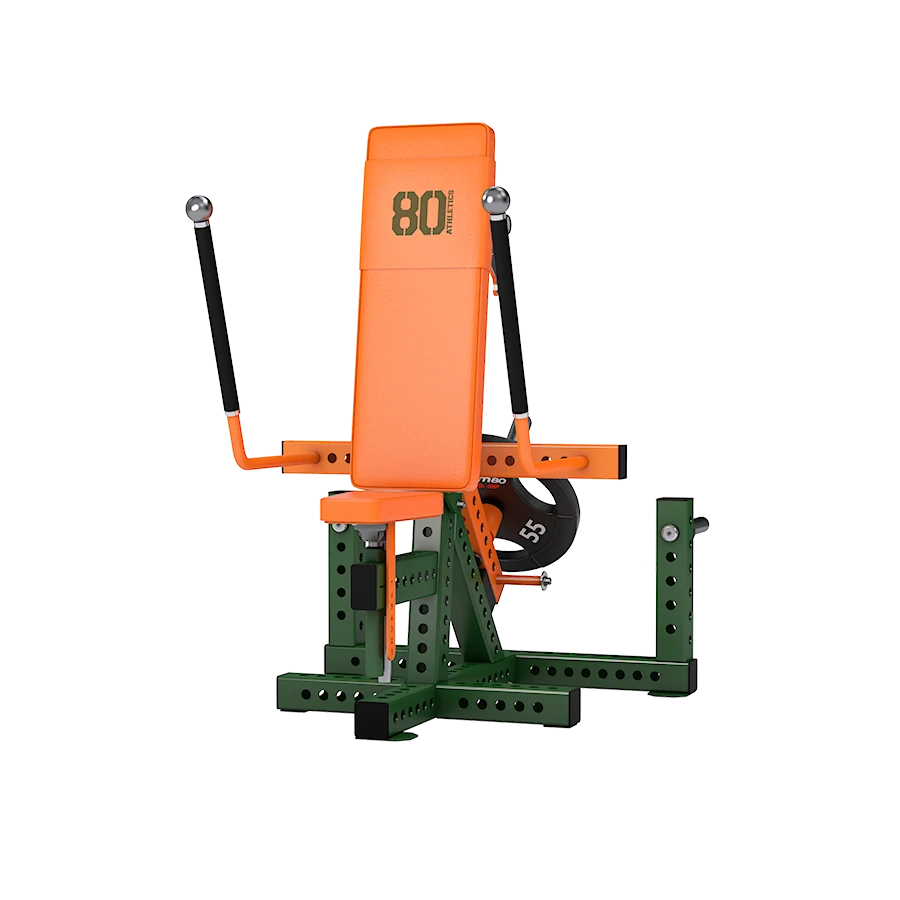 A GYM80 80Athletics Triceps Dip machine with an angled back pad