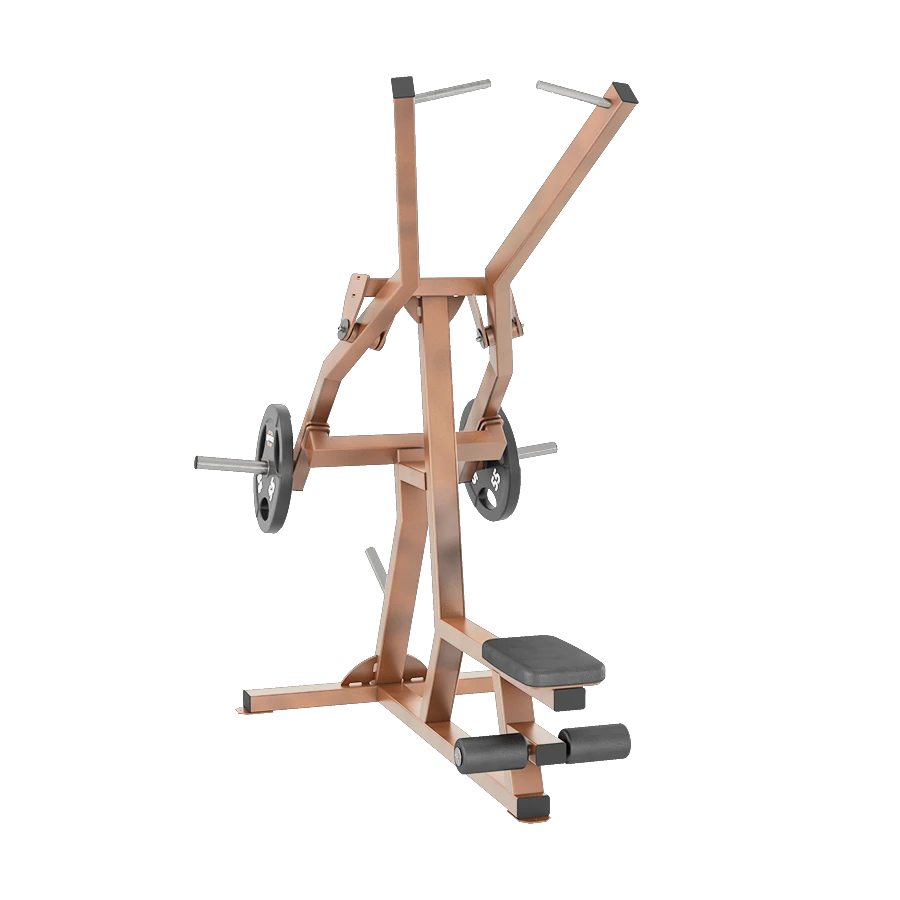 A bronze GYM80 Outdoor Back Pull machine with a weatherproof finish