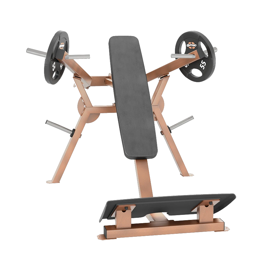 A bronze GYM80 Outdoor Standing Shoulder Press machine with a weatherproof finish