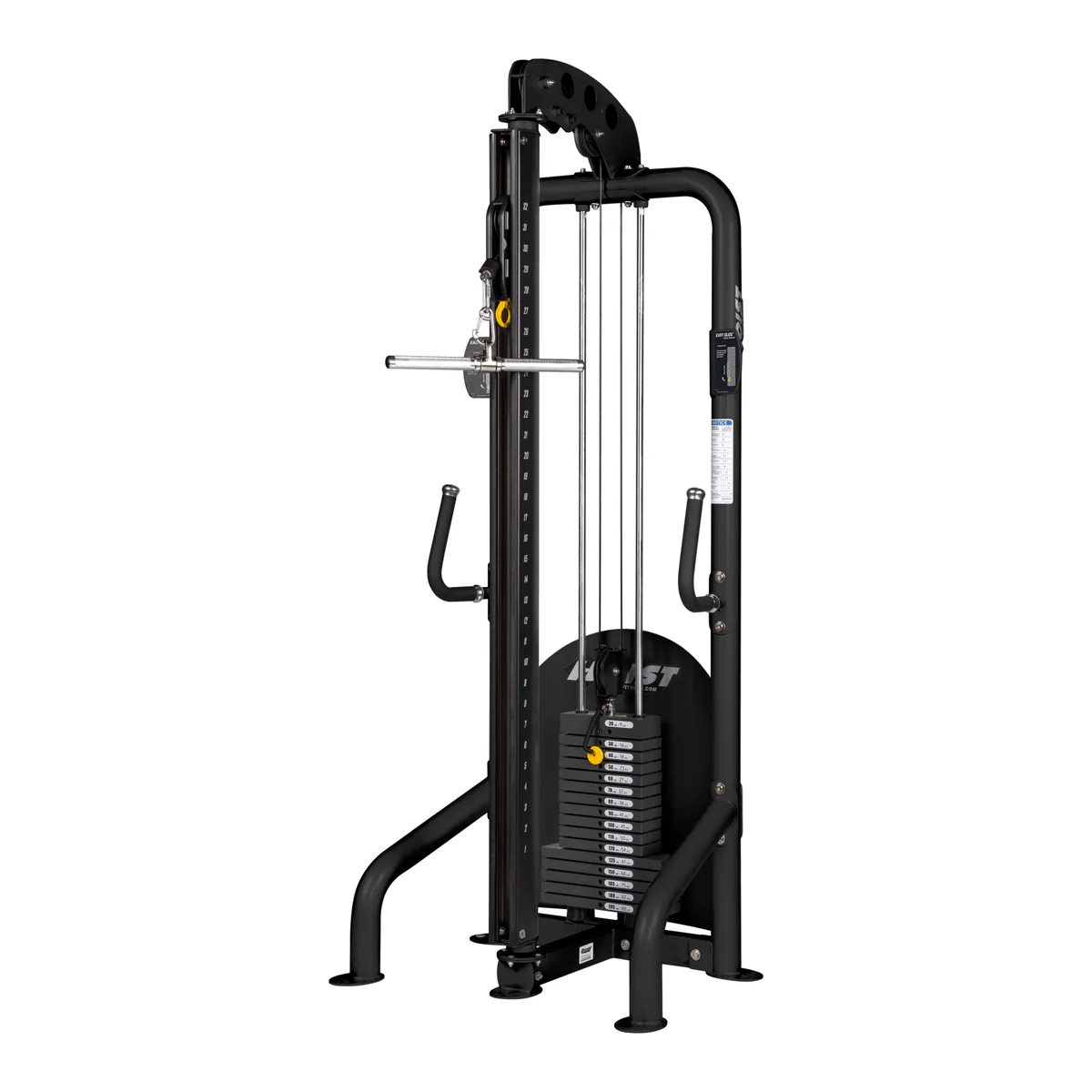 Black HOIST CMS-6175 stand-alone hi-lo pulley tower with a weight stack and stabilizing grips