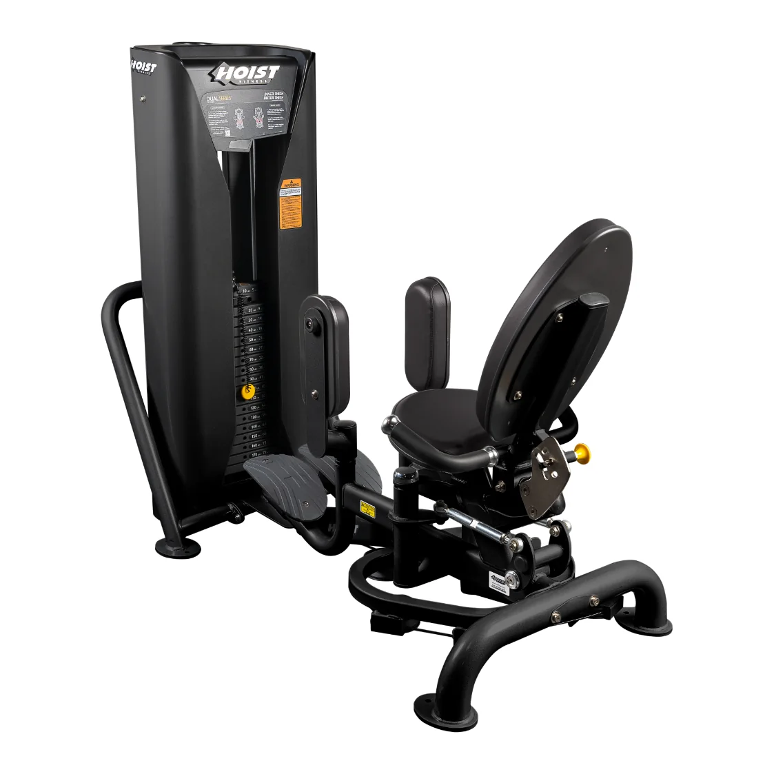 Black HOIST HD-3800 inner and outer thigh machine with swiveling thigh pads