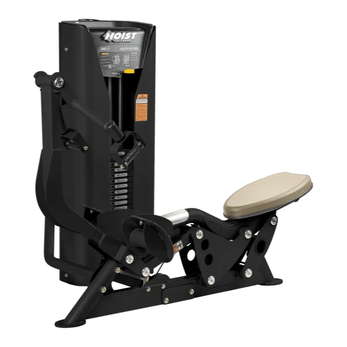 Black HOIST ROC-IT RS-2203 seated mid row with a beige seat pad and a row arm beside the weight stack