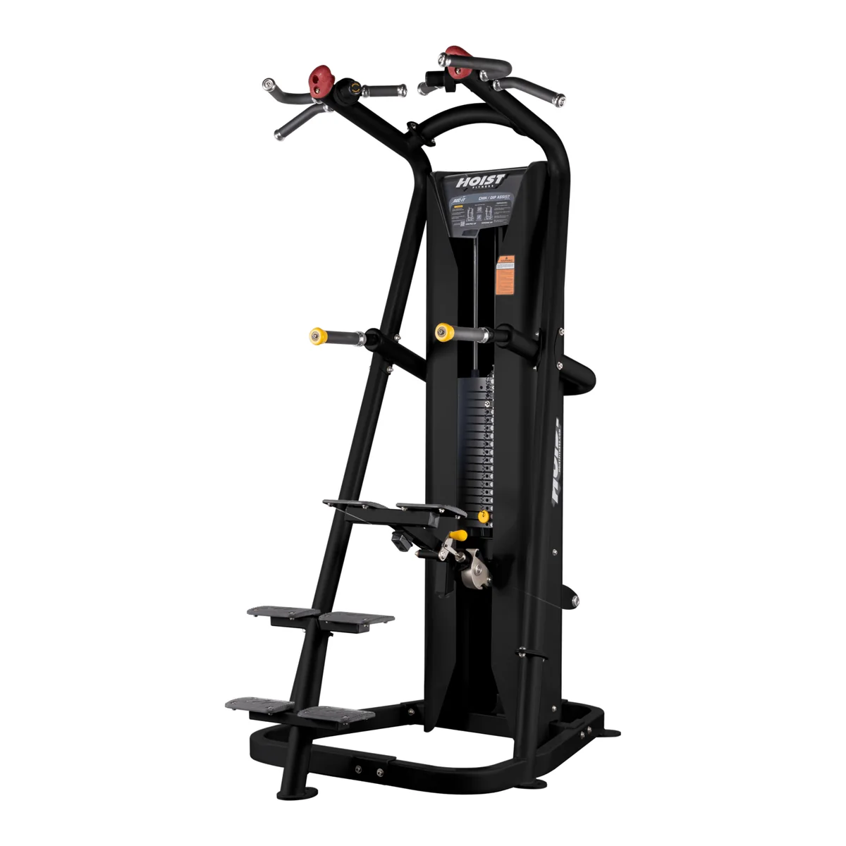 Black HOIST ROC-IT RS-2700 chin and dip assist with pull-up handles, dip bars and steps
