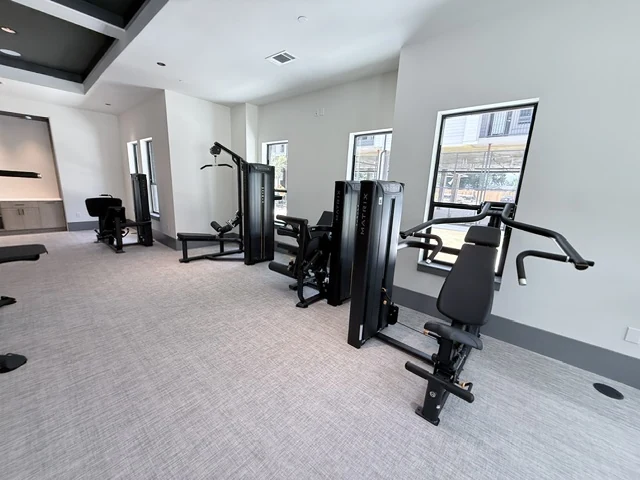 Row of Matrix Versa selectorized machines in a dedicated strength room