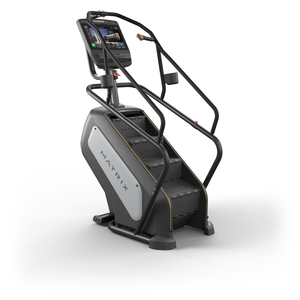 Dark Matrix Endurance ClimbMill stepmill with rotating stairs, side rails and a touchscreen console