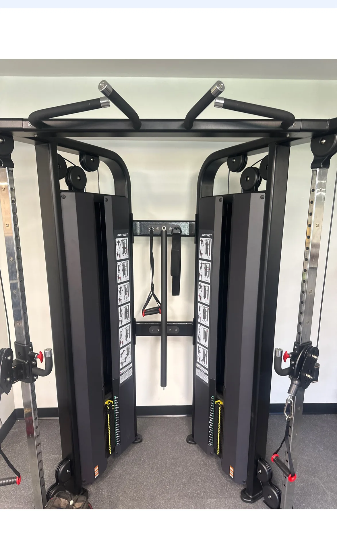 Dual-column functional trainer with cable handles at a Nottingham, Maryland apartment gym