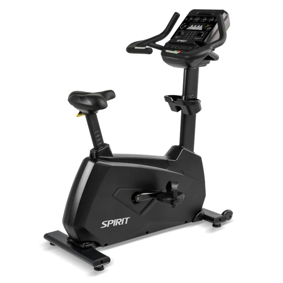 Black Spirit CU900 upright exercise bike with an ultra-bright LED console