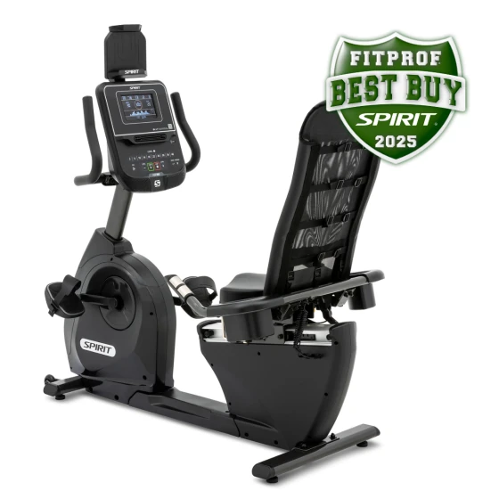 Black Spirit XBR95 recumbent exercise bike with a high mesh backrest