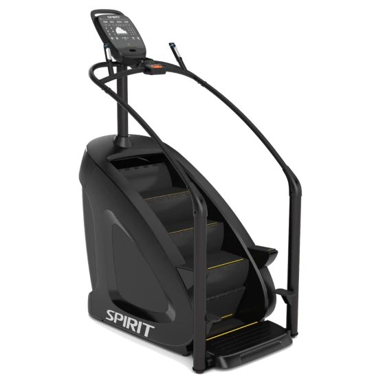 Black Spirit CSC900 stairclimber with a wide rotating staircase and full-height side handrails