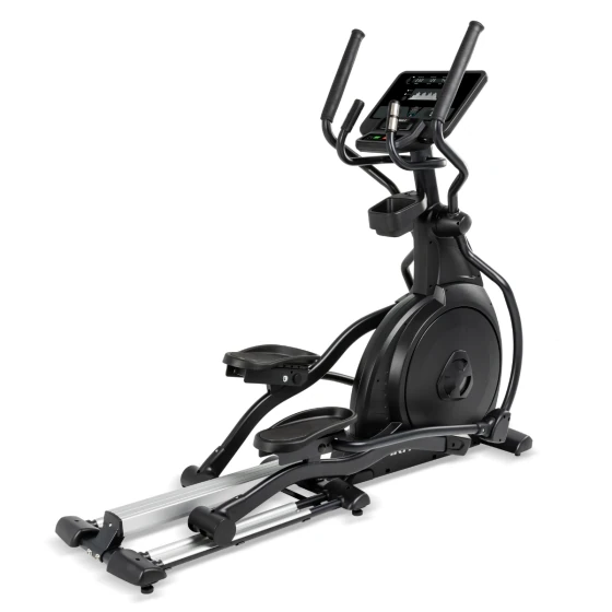 Black Spirit CE800 elliptical cross-trainer with articulating arm handles and a digital console