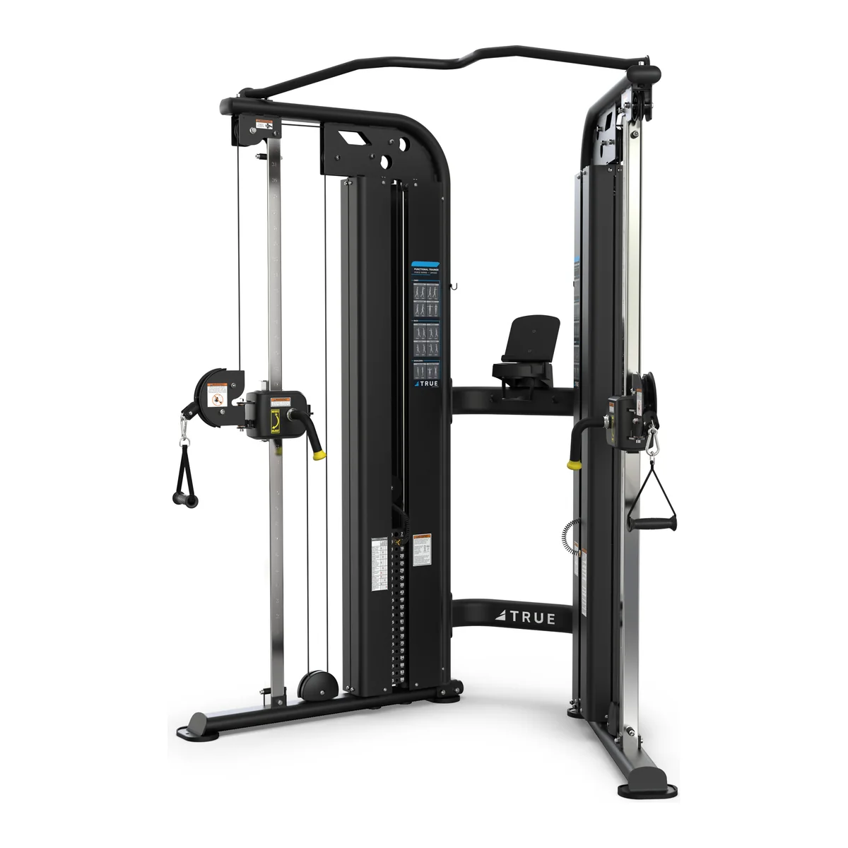 Black TRUE Force SM-1000 functional trainer with two shrouded weight stacks and a multi-grip pull-up bar