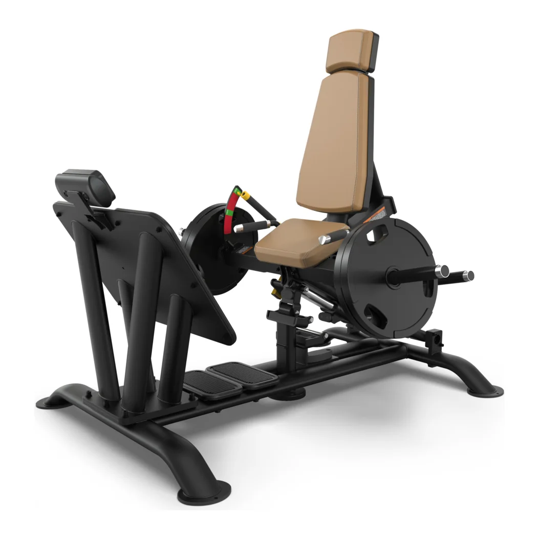 Black TRUE Palladium PLS-0800 plate-loaded squat press with a tan seat and a low foot platform