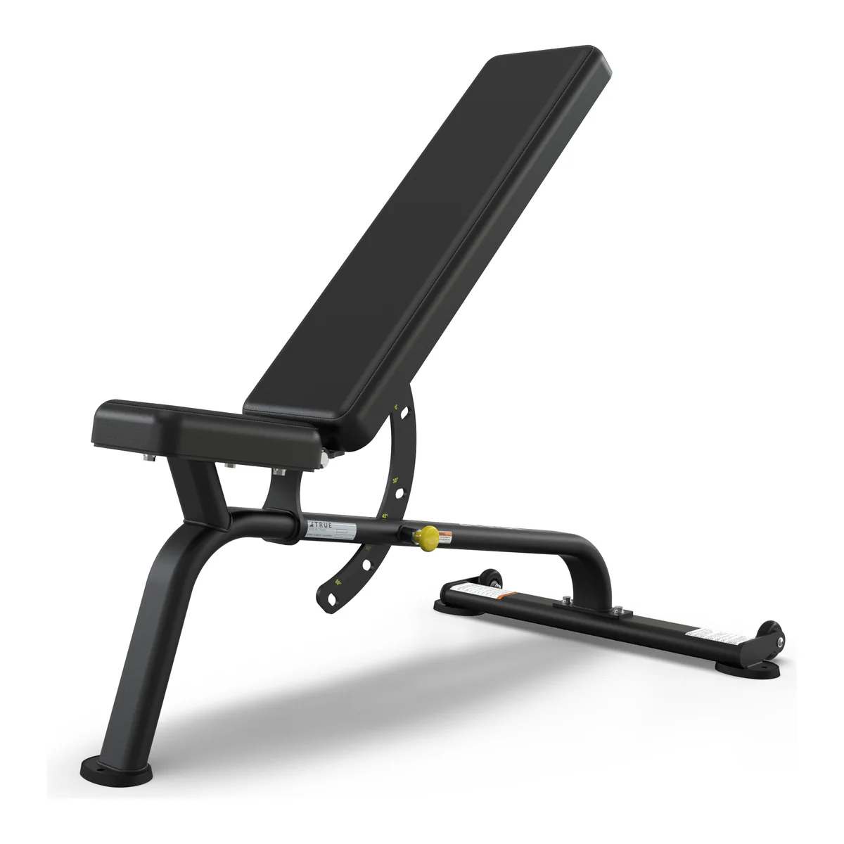 Black TRUE Fitness Line FS-20 adjustable bench raised to an incline