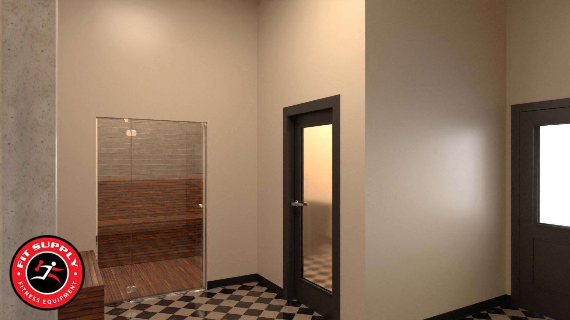 Custom 3D gym visualization showcasing the finished design of a professional training facility